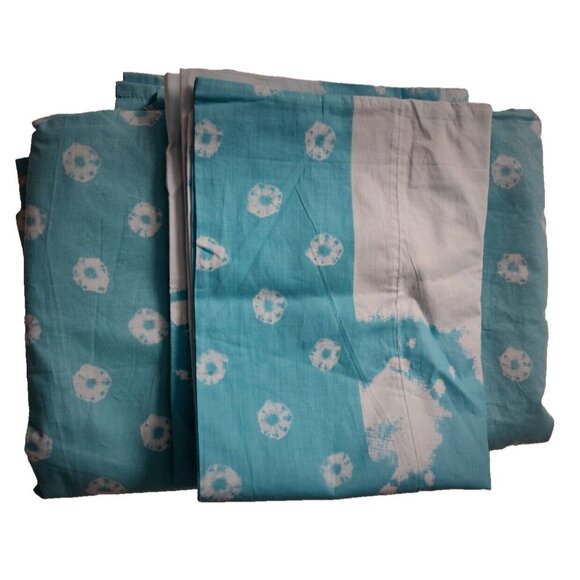 DYR Do Your Room Twin Flat Sheet and Pillowcase COTTON Teal Unused - Picture 2 of 6